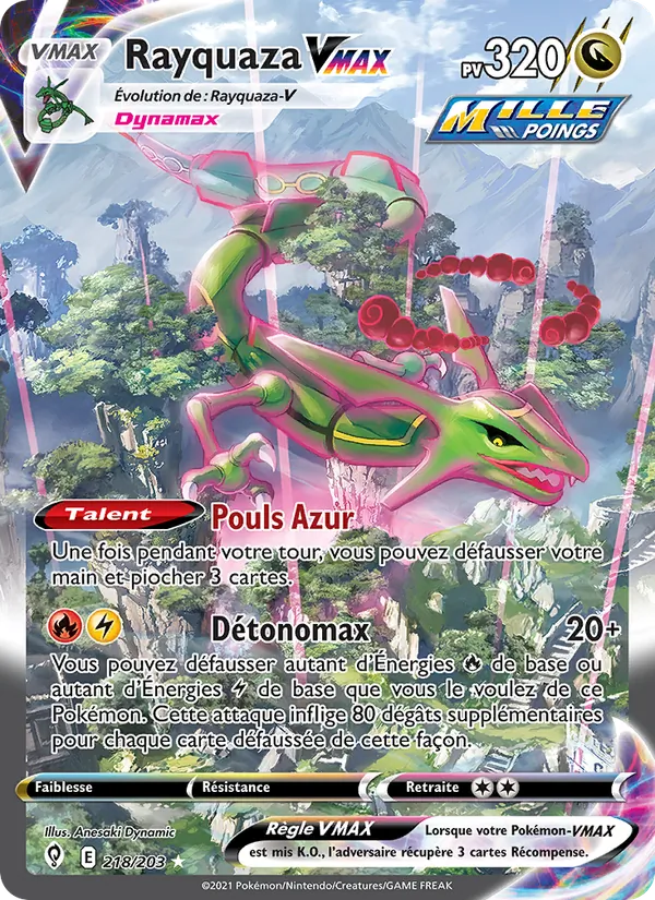Carte Rayquaza VMAX 218/203 – Évolution Céleste