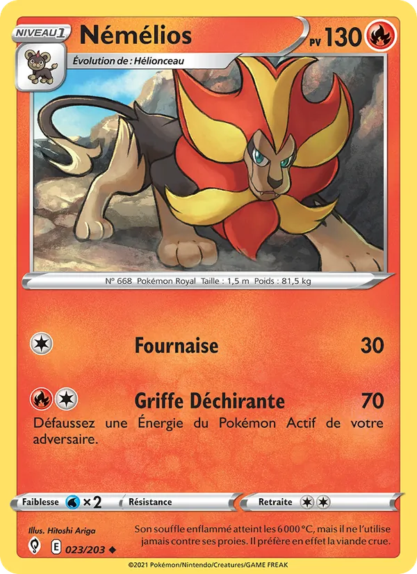 Carte Némélios 23/203 – Évolution Céleste