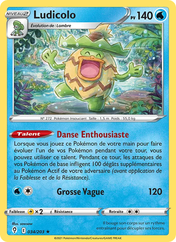 Carte Ludicolo 34/203 – Évolution Céleste