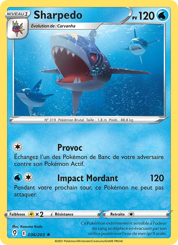 Carte Sharpedo 36/203 – Évolution Céleste