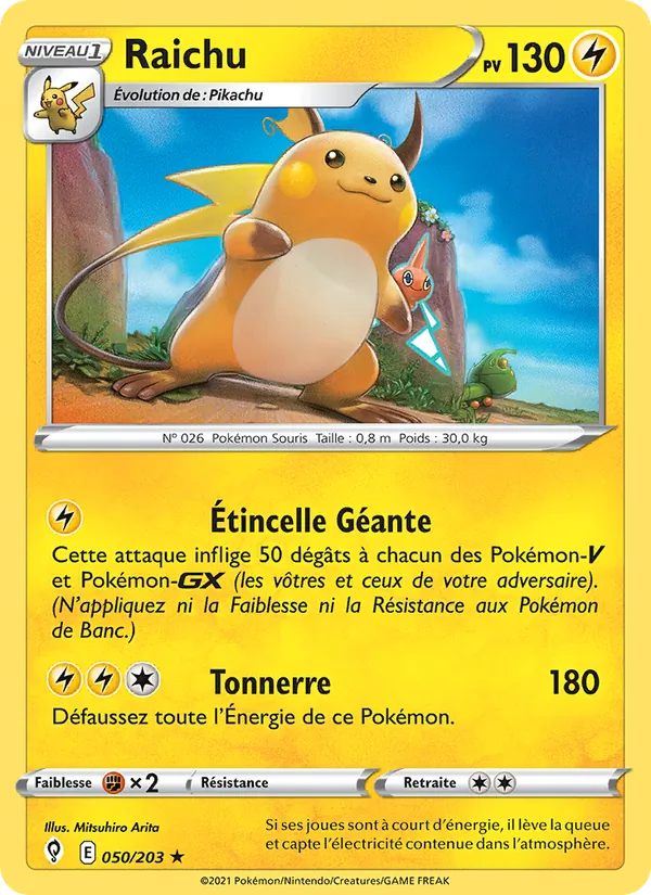Carte Raichu 50/203 – Évolution Céleste