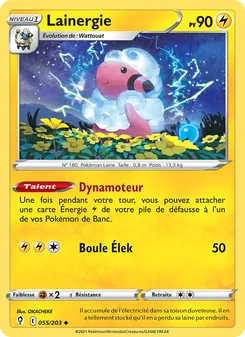 Carte Lainergie 55/203 – Évolution Céleste