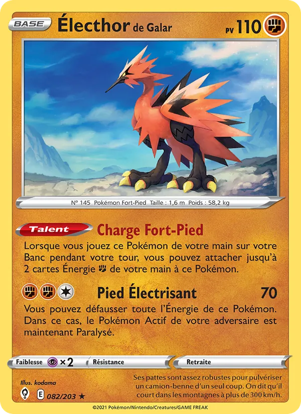 Carte Électhor de Galar 82/203 – Évolution Céleste