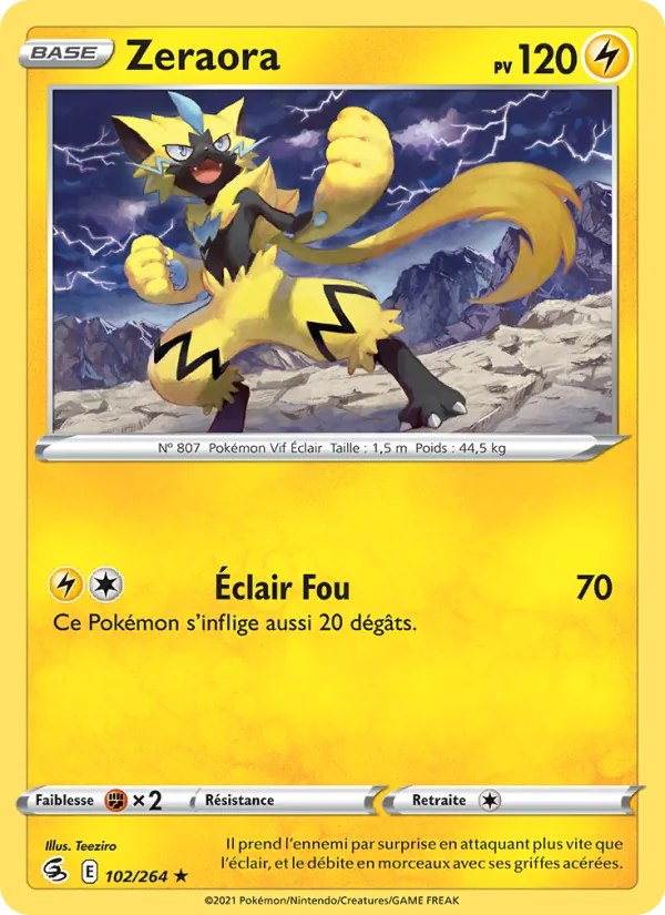 Carte Zeraora 102/264 – Poing de Fusion