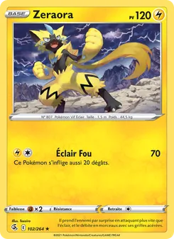 Carte Zeraora 102/264 – Poing de Fusion