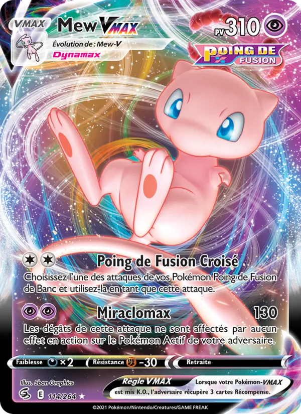 Carte Mew VMAX 114/264 – Poing de Fusion