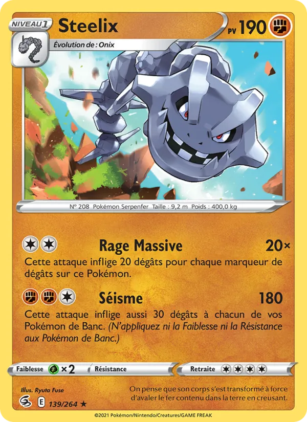 Carte Steelix 139/264 – Poing de Fusion