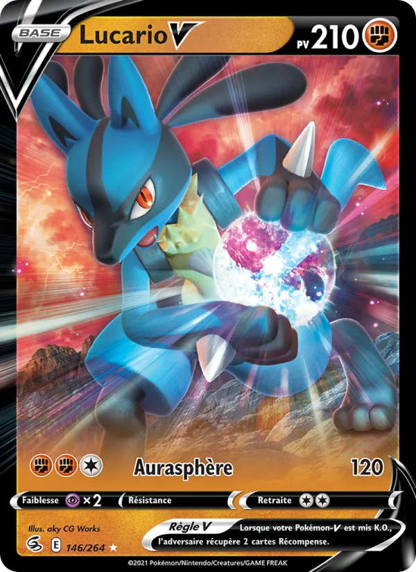 Carte Lucario V 146/264 – Poing de Fusion