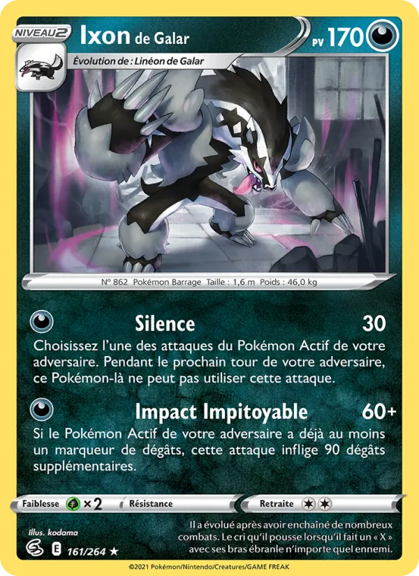 Carte Ixon de Galar 161/264 – Poing de Fusion