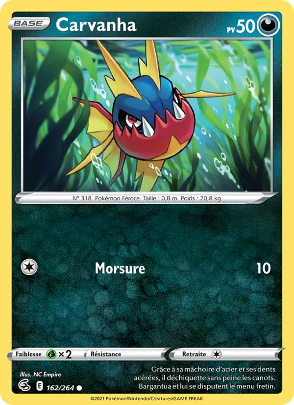 Carte Carvanha 162/264 – Poing de Fusion