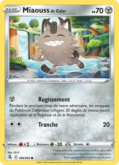 Carte Miaouss de Galar 180/264 – Poing de Fusion