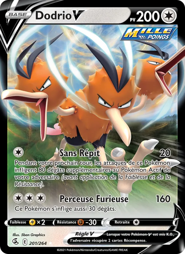 Carte Dodrio V 201/264 – Poing de Fusion