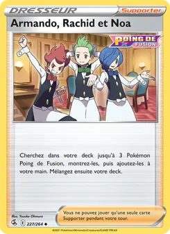 Carte Armando, Rachid et Noa 227/264 – Poing de Fusion