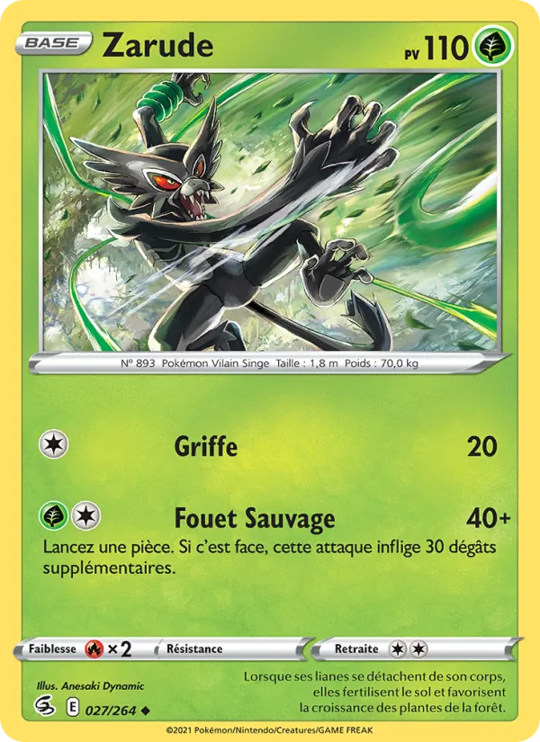 Carte Zarude 27/264 – Poing de Fusion