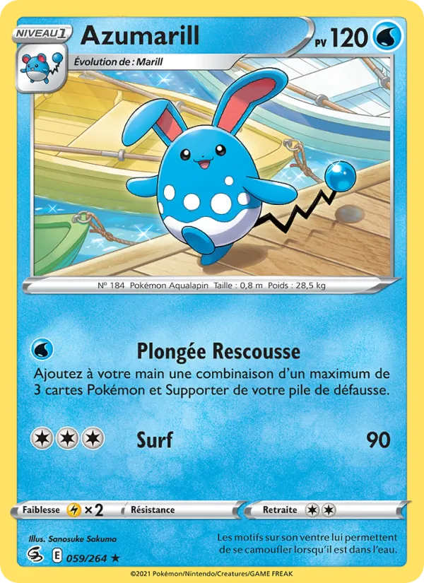 Carte Azumarill 59/264 – Poing de Fusion