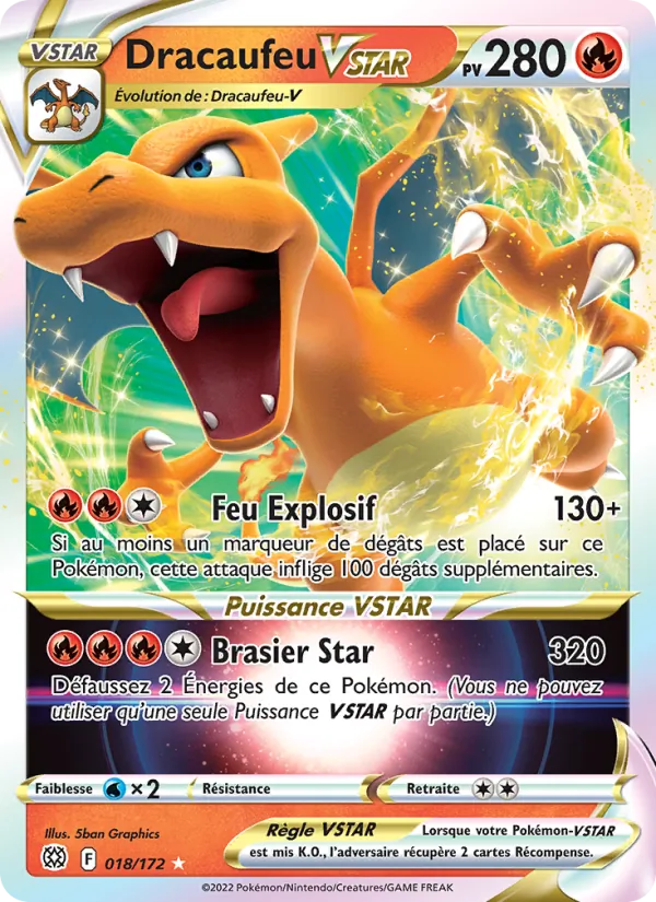 Carte Dracaufeu VSTAR 018/172 – Stars Étincelantes