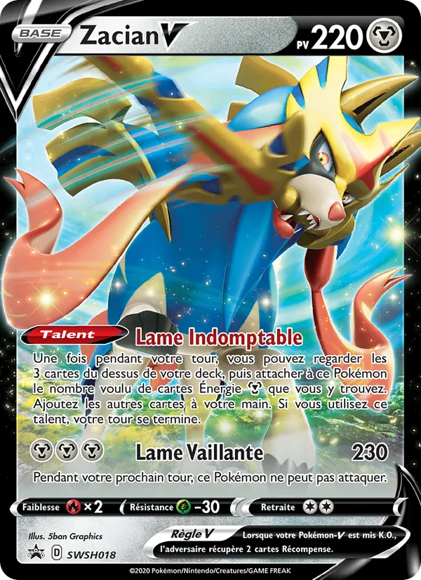 Carte Zacian V SWSH018 – Promo SWSH