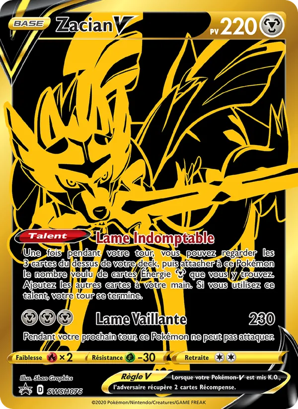 Carte Zacian V SWSH076 – Promo SWSH