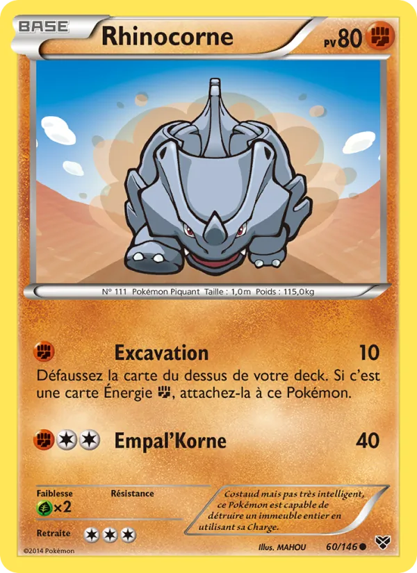 Carte Rhinocorne 60/146 – XY