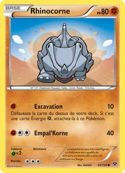 Carte Rhinocorne 60/146 – XY