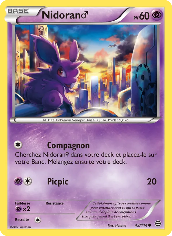 Carte Nidoran♂ 43/114 – Offensive Vapeur