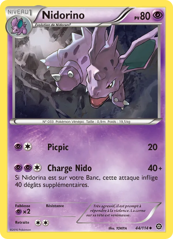 Carte Nidorino 44/114 – Offensive Vapeur