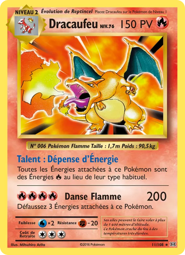 Carte Dracaufeu 11/108 – Évolutions