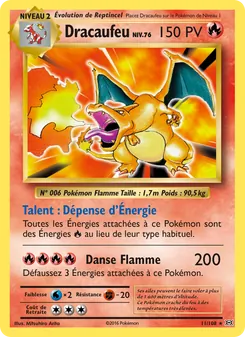 Carte Dracaufeu 11/108 – Évolutions