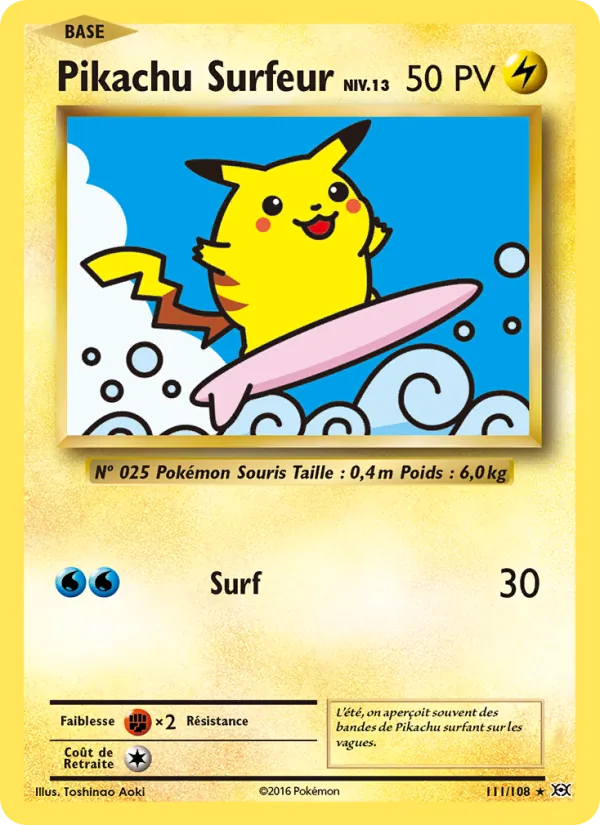 Carte Pikachu Surfeur 111/108 – Évolutions