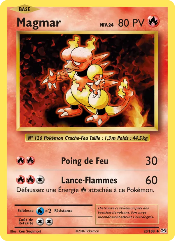 Carte Magmar 20/108 – Évolutions