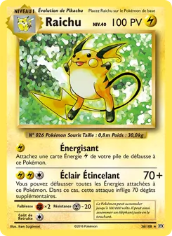 Carte Raichu 36/108 – Évolutions
