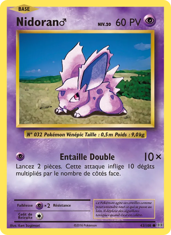 Carte Nidoran♂ 43/108 – Évolutions