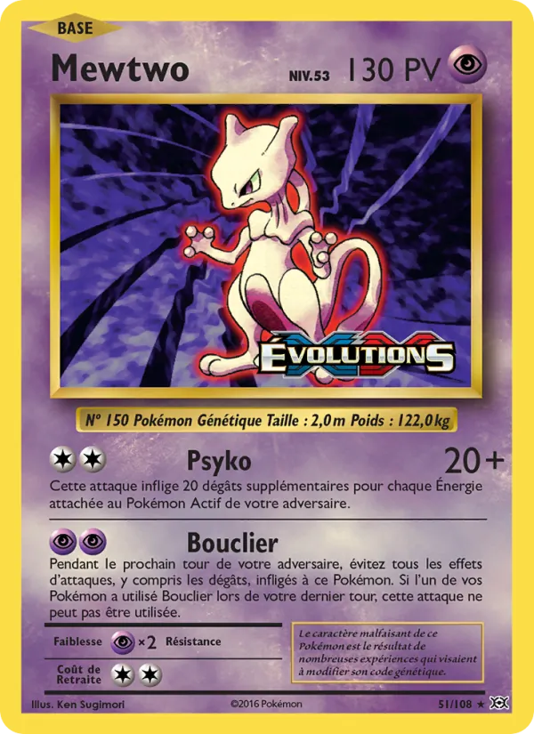 Carte Mewtwo 51/108 – Évolutions