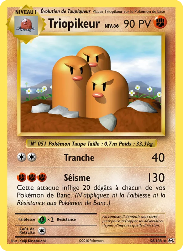 Carte Triopikeur 56/108 – Évolutions