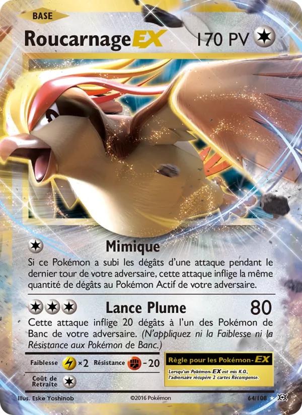 Carte Roucarnage EX 64/108 – Évolutions