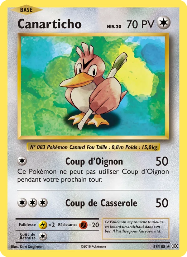 Carte Canarticho 68/108 – Évolutions