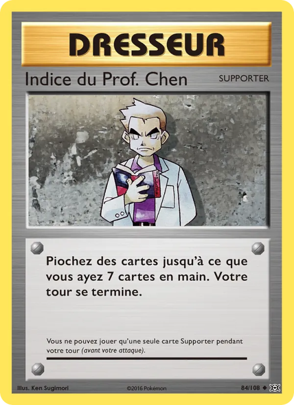 Carte Indice du Prof. Chen 84/108 – Évolutions