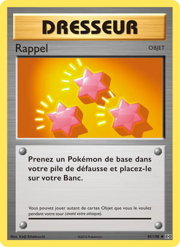 Carte Rappel 85/108 – Évolutions