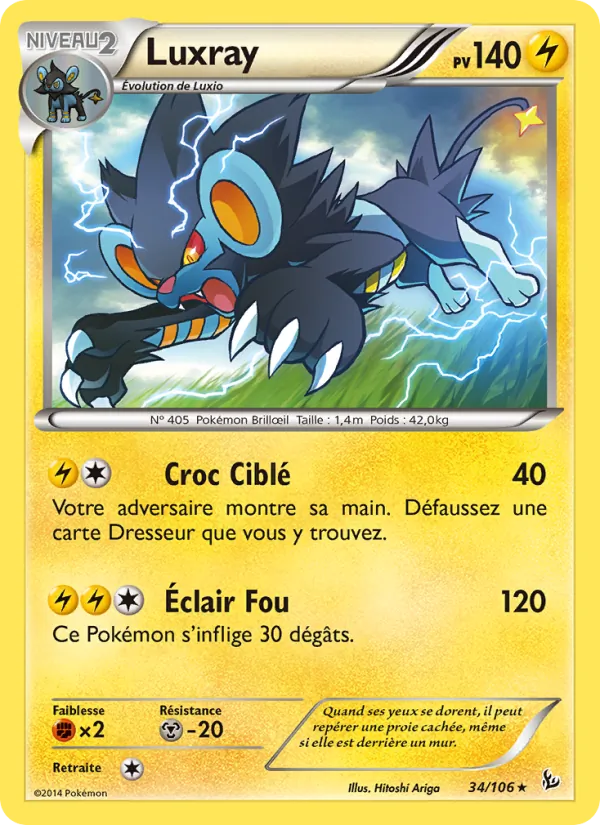 Carte Luxray 34/106 – Étincelles