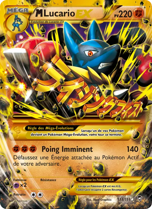 Carte M-Lucario EX 113/111 – Poings Furieux