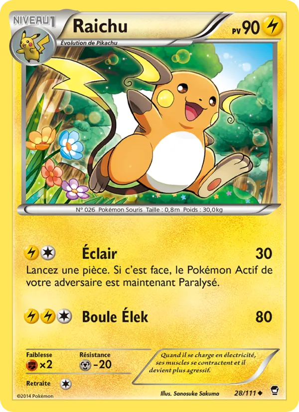 Carte Raichu 28/111 – Poings Furieux
