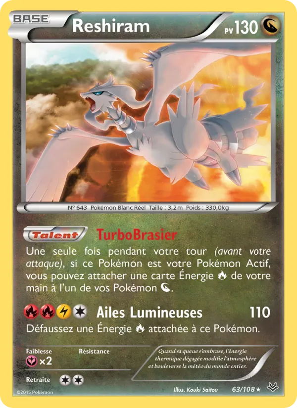 Carte Reshiram 63/108 – Ciel Rugissant
