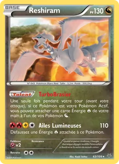 Carte Reshiram 63/108 – Ciel Rugissant