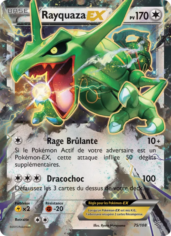 Carte Rayquaza EX 75/108 – Ciel Rugissant